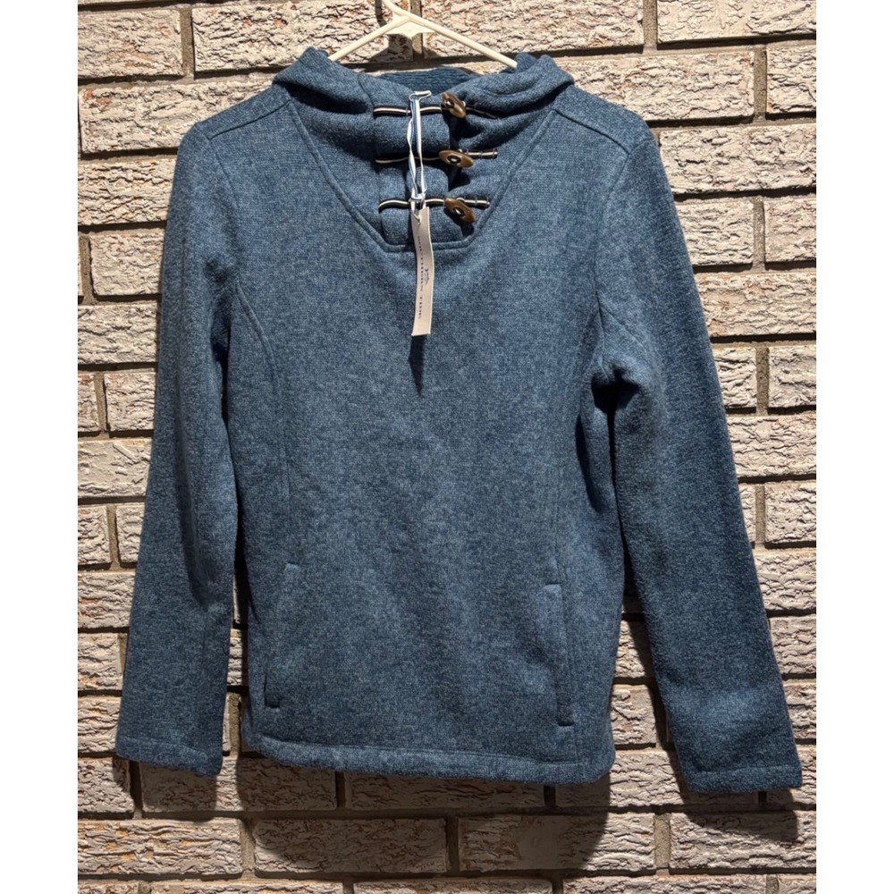 NWT Southern Tide Lizzy Fleece Pullover Blue Toggle Hooded Sweater 8351 Size XS